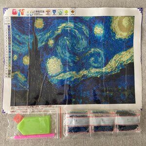NWOT DIY 5D Dimensional Diamond Painting Van Gogh Starry Night Size 40x30cm